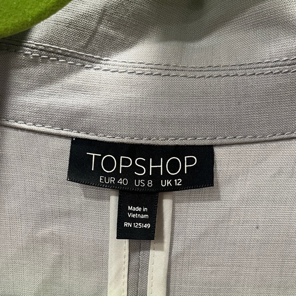 Topshop Light Gray Women's Coat- some staining on collar see pics - Picture 6 of 9